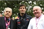 Sir Jack Barabham, Mark Webber (Red Bull) und Alan Jones