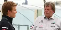 Nico Rosberg, Norbert Haug (Mercedes-Motorsportchef), Ross Brawn (Teamchef)
