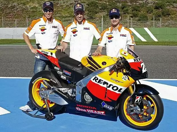 Casey Stoner, Andrea Dovizioso, Daniel Pedrosa Titel-Bild zur News: Casey Stoner, Andrea Dovizioso, Daniel Pedrosa
