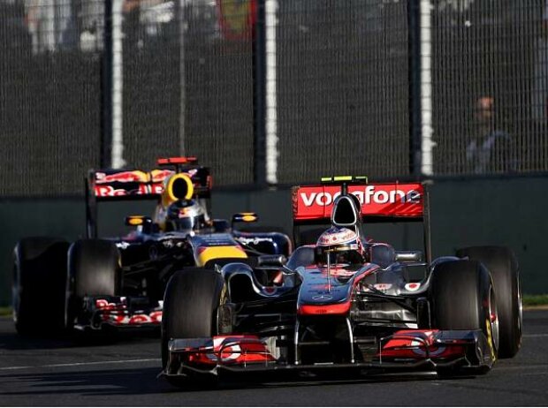 Jenson Button, Sebastian Vettel Jenson Button, Sebastian Vettel