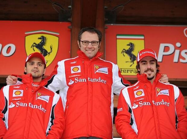 Titel-Bild zur News: Felipe Massa, Stefano Domenicali, Fernando Alonso