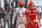 Lewis Hamilton (McLaren) und Fernando Alonso (Ferrari) 