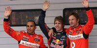 Lewis Hamilton, Sebastian Vettel und Jenson Button