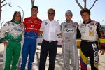 BMW Motorsport Direktor Mario Theissen mit seinen Formel BMW Absolventen Simona de Silvestro, Graham Rahal, James Hinchcliffe und Sebastian Saavedra 