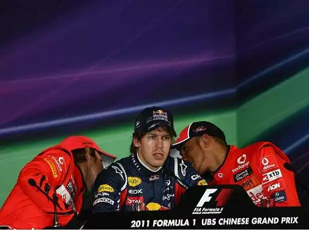 Jenson Button, Sebastian Vettel, Lewis Hamilton Titel-Bild zur News: Jenson Button, Sebastian Vettel, Lewis Hamilton