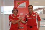 Fernando Alonso und Stefano Domenicali (Teamchef) (Ferrari)