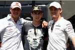 Michael Schumacher (Mercedes), Jorge Lorenzo (Yamaha) und Nico Rosberg (Mercedes) 
