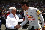 Bernie Ecclestone (Formel-1-Chef) und Mark Webber (Red Bull) 