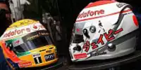Bild zum Inhalt: Button mit japanischem Helmdesign unterwegs