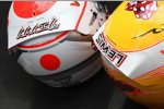 Und wieder Diamanten: DIe Helme von Jenson Button (McLaren) und Lewis Hamilton (McLaren) 