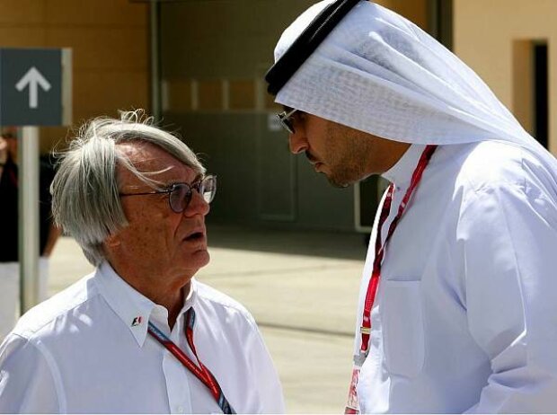 Bernie Ecclestone und ein Scheich von Bahrain