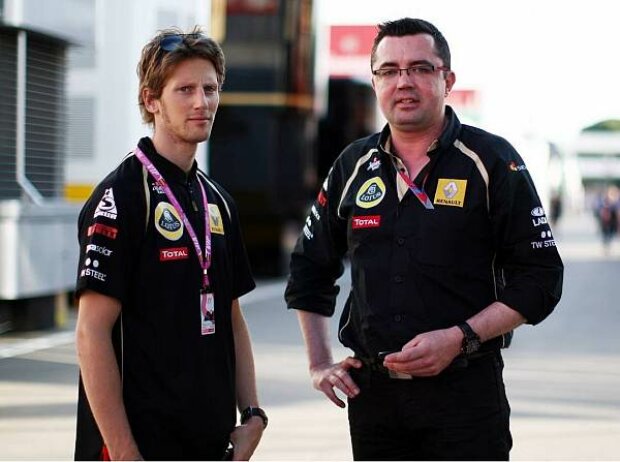 Romain Grosjean und Eric Boullier Romain Grosjean und Eric Boullier