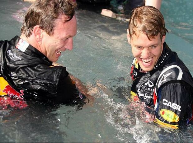 Titel-Bild zur News: Christian Horner und Sebastian Vettel