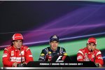 Felipe Massa (Ferrari), Sebastian Vettel (Red Bull) und Fernando Alonso (Ferrari) 