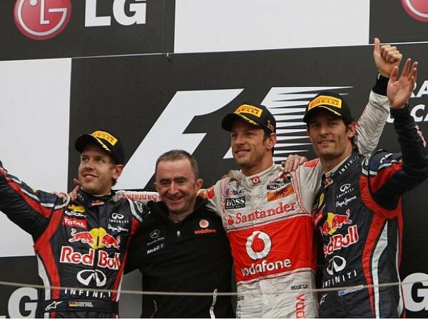Titel-Bild zur News: Sebastian Vettel, Jenson Button, Mark Webber