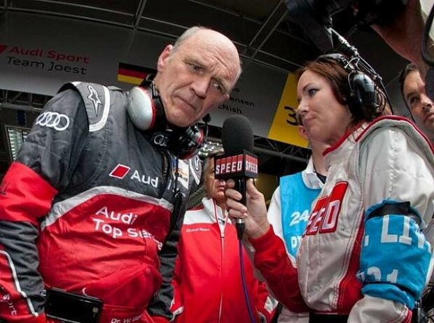 Allan McNish, Wolfgang Ullrich (Audi Sportchef)