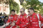 Giancarlo Fisichella, Gianmaria Bruni und Toni Vilander 