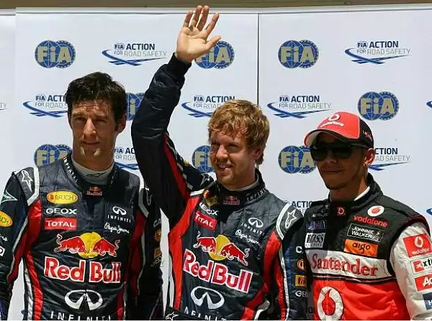 Titel-Bild zur News: Lewis Hamilton, Sebastian Vettel, Mark Webber