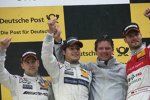 Jamie Green (HWA-Mercedes), Bruno Spengler (HWA-Mercedes) und Martin Tomczyk (Phoenix-Audi) 