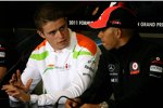 Paul di Resta (Force India) und Lewis Hamilton (McLaren) 