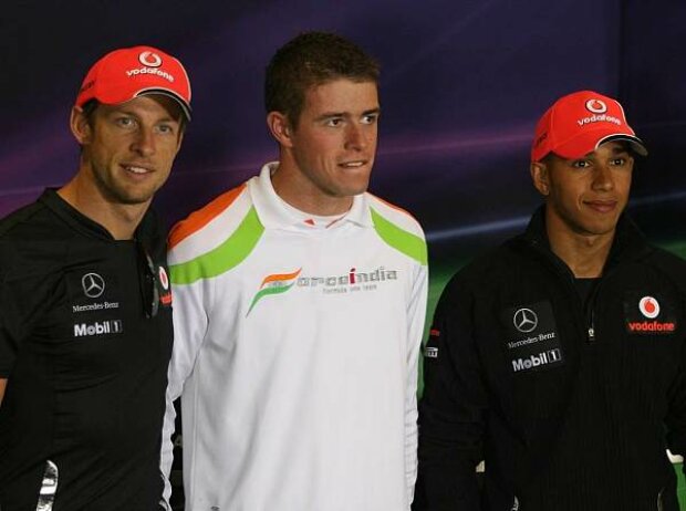 Paul di Resta, Jenson Button, Lewis Hamilton