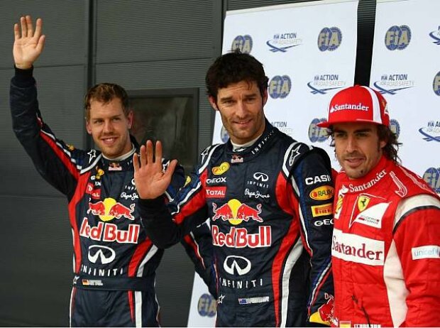 Titel-Bild zur News: Sebastian Vettel, Mark Webber, Fernando Alonso
