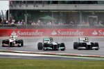 Sergio Perez (Sauber), Nico Rosberg (Mercedes) und Pastor Maldonado (Williams) 