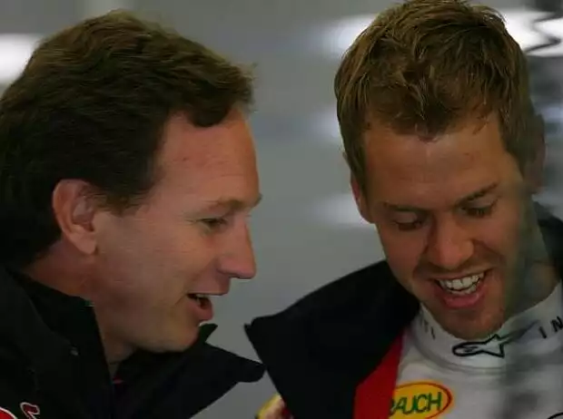Christian Horner und Sebastian Vettel Titel-Bild zur News: Christian Horner und Sebastian Vettel