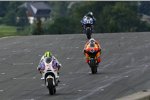 Karel Abraham, Andrea Dovizioso und Ben Spies 