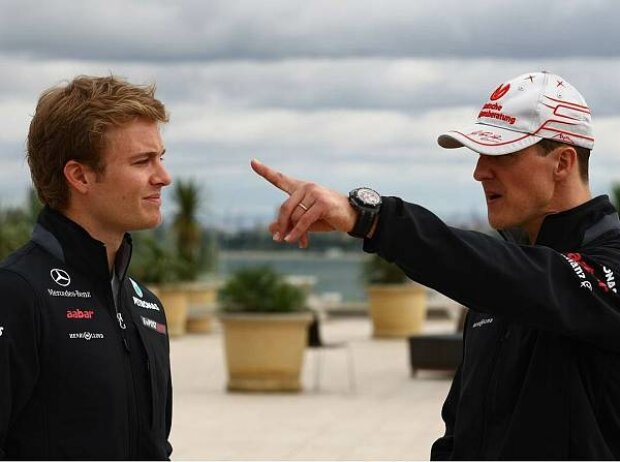 Nico Rosberg und Michael Schumacher