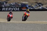 Valentino Rossi und Nicky Hayden (Ducati) 