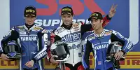 Bild zum Inhalt: Silverstone: Laverty & Melandri auf dem Podium