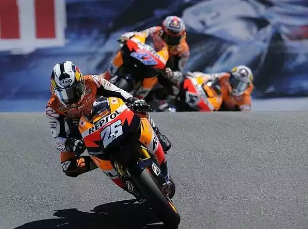 Daniel Pedrosa, Casey Stoner, Andrea Dovizioso Titel-Bild zur News: Daniel Pedrosa, Casey Stoner, Andrea Dovizioso