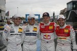 Jamie Green (HWA-Mercedes), Bruno Spengler (HWA-Mercedes), Mattias Ekström (Abt-Audi) und Mike Rockenfeller (Abt-Audi) 