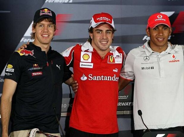 Titel-Bild zur News: Lewis Hamilton, Fernando Alonso, Sebastian Vettel
