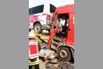 Unfall eines Toro-Rosso-Fahrzeugs auf der A4 bei der Anfahrt
