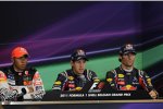 Lewis Hamilton (McLaren), Sebastian Vettel (Red Bull) und Mark Webber (Red Bull) 