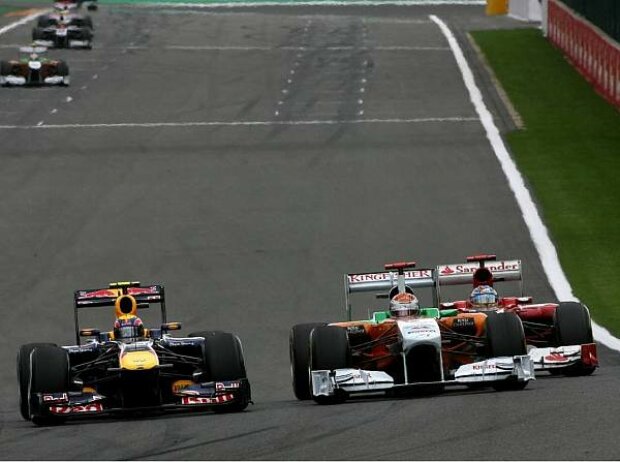 Titel-Bild zur News: Fernando Alonso, Adrian Sutil, Mark Webber