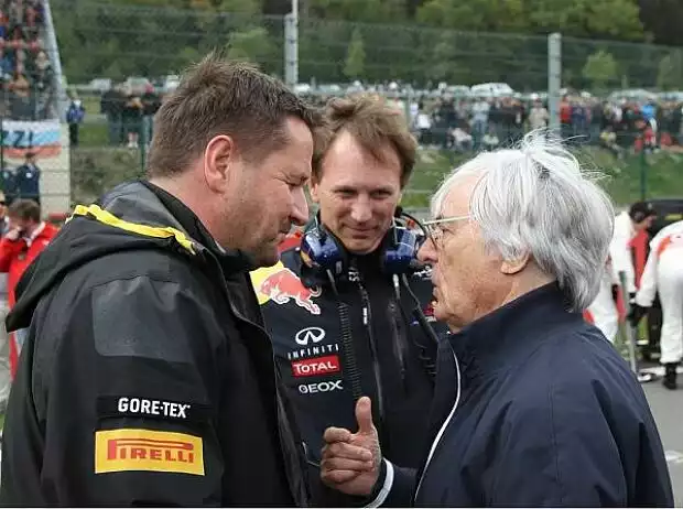 Titel-Bild zur News: Paul Hembery, Christian Horner und Bernie Ecclestone