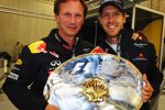 Christian Horner (Teamchef) und Sebastian Vettel (Red Bull) 