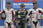 Sylvain Guintoli, Tom Sykes und Jakub Smrz 