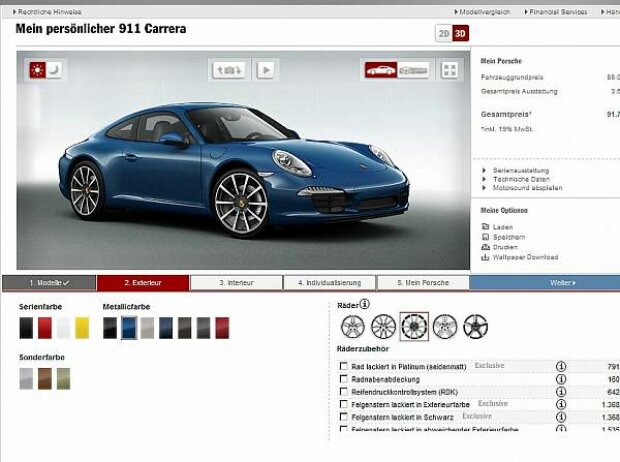 Titel-Bild zur News: Porsche Car Configurator