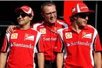 Felipe Massa (Ferrari), Stefano Domenicali (Teamchef) und Fernando Alonso (Ferrari) 