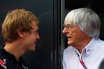 Bernie Ecclestone (Formel-1-Chef) und Sebastian Vettel (Red Bull) 