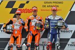 Daniel Pedrosa, Casey Stoner und Jorge Lorenzo 