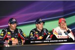 Mark Webber (Red Bull), Sebastian Vettel (Red Bull) und Jenson Button (McLaren) 