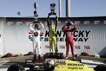 Das Kentucky-Podium: Ed Carpenter (1.), Dario Franchitti (2.), Scott Dixon (3.)