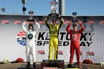 Das Kentucky-Podium: Ed Carpenter (1.), Dario Franchitti (2.), Scott Dixon (3.)