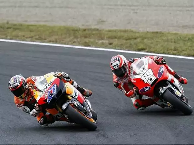 Casey Stoner; Nicky Hayden Titel-Bild zur News: Casey Stoner; Nicky Hayden