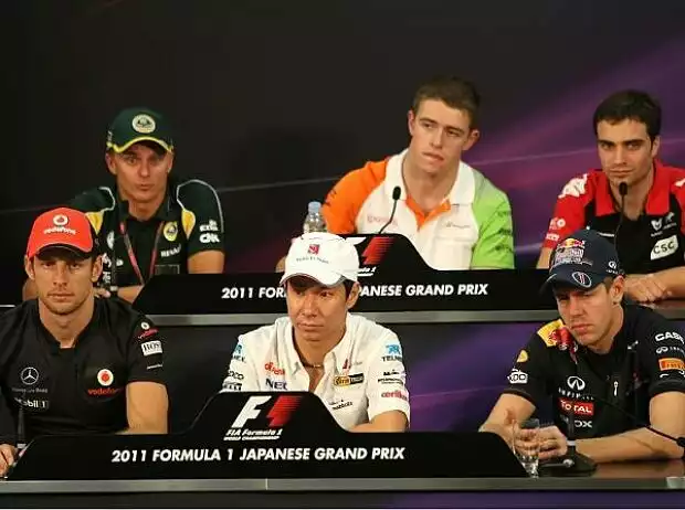 Sebastian Vettel, Kamui Kobayashi, Jenson Button Titel-Bild zur News: Sebastian Vettel, Kamui Kobayashi, Jenson Button